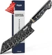 Huusk Damascus Japanese chef knife, VG10 steel santoku, ergonomic handle