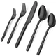 KINGSTONE Black Silverware Set, 20-Piece Flatware Set for 4, 18/10 Stainless ...