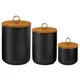 Jueison Ceramic Airtight Food Storage Jars Canisters Wooden Lid Small 9-44oz