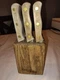 Chicago Cutlery Steak Knife Set 103S Set 6 w/ Block Vintage