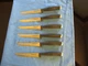6 Calphalon Contemporary Semi-Serrated 9 inch Steak Knives Black Handle Flatware
