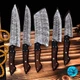CUSTOM MADE HAND FORGED DAMASCUS STEEL CHEF KNIFE SET Kitchen Knives