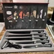 KUNSION 6-Piece Knife Set with Apple Peeler/Corer/Slicer, Black, KS-1701