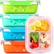 CZUMJJ 5-Pack Glass Meal Prep Containers, 3-Compartment, Divided, with Lids