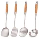 FJNATINH Wok Utensils - 4-Piece 14-15" Stainless Steel Wok Spatula & Ladle Set