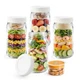 Aabberson 4Pack Glass Salad Jars with lids meal prep- 32oz Leakproof container f