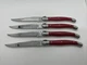 Laguiole Jean Dubost Red Steak Knives France Set Of 4 Serrated Vintage  A