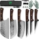 FULLHI 12pcs Chef/Butcher Fish Knife Set, High Carbon Steel Hand Forged Bonin...