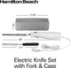Hamilton Beach Electric Knife Set Stainless Steel Blades, Fork, Storage Case
