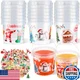 PerKoop 20x 32oz Clear Plastic Ice Cream Buckets with Lids & Handles