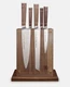 Schmidt Brothers Cutlery German Stainless Steel 6-Pc. Walnut & Brass Knife Block