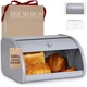 FINESSY Modern Stainless Steel Bread Box for Kitchen Countertop Farmhouse Loaf