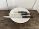 Dark brown CUTCO Carving Set 1723 JC Serrated Knife 1727 Carving Fork + 1720 JC
