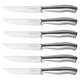 isheTao Steak Knife Set of 6, 4.5 inches Dishwasher 6 Piece, 6 Piece Silver 