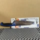 Mercer Culinary Millennia 7-Inch Granton Edge Santoku Knife, Blue  M22707BL