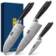 Knife Set 3 Pieces Professional High Carbon Steel Ultra Sharp Silver HOSHANHO