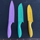 Cuisinart Stainless Steel Knife Set 9&rdquo; Purple, 8&rdquo;Green, 7&rdquo; Yellow Serrated