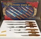 Vintage 1970&rsquo;s Deluxe 6 pce Kitchen Knife Set Japan Stainless Steel Full Tang