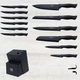 HUNTER.DUAL 15 Pcs Black knife sets - Black