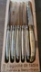 Jean Dubost Laguiole De Table Steak Knives France Cream Handle Gold  Set Of 6