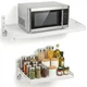 Wall Mount Shelf Rack Expandable for Microwave Oven Kitchen Home Adjustable S...