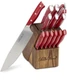 The Pioneer Woman Signature 14-Piece Stainless Steel Knife Block Set, Red