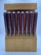 Vintage wood Tramontina 8pc Steak Knife Set with Hardwood  Block  Brazil NICE