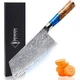 SENKEN Damascus Steel Cleaver Knife - Tsunami Collection - 67-Layer Japanese ...