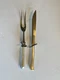 Vintage 2 pc Carving Knife Fork Set Case Blade Miracl Edge 1847 Rogers Bro