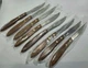 NOS (8) Bloomfield Steak Knives #3925 ~8 1/8" Stainless Steel Japan Wood Handle