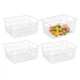 Redrubbit 4-Pack Farmhouse Metal Wire Storage Baskets - 15.2"x10.5"x5.5"