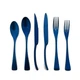 Uniturcky Luxury 18/10 Stainless Steel Matte Blue Flatware Set - Silverware C...