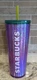 Starbucks Cold Cup Tumbler Cup Purple Bubble Emoji with Straw 24 oz, Summer 2022