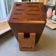 Wolf Gourmet Angled Hardwood Knife Storage Block 10 Slot Cutlery WGCU100S EUC