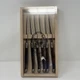 Laguiole by Jean Dubost 6 piece Steak Knife Set Black Handle New Sealed