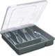 YICOCHI Utensil Holder Countertop Lid Plastic Silverware Tray Drawer Dark Gray