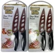 4 TEKNO COPPER KNIVES (2 Packs) 10" Stainless Steel Never Sharpen Cut-Out Design