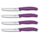 Victorinox Steak & Tomato Knife Pistol Grip 11cm | Purple Set x 4 Knives