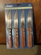 Set 4 Oster Jumbo Steak Knives Wood Handle Stainless Steel Blades 9.5"