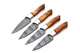 Custom Made Damascus Chef Steak Knife SET -Hand Forged Damascus Steel 2719
