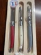 Jean Dubost Laguiole Potato PeelerS AND Paring Knife w/ Wooden Case NIB