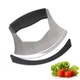 Salad Chopper Mezzaluna Knife with Protective Cover and Anti-Slip Handle - St...