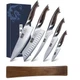 HOSHANHO 6-Piece Japanese Steel Knife Set with Wall Mounted Magnetic Strip