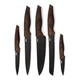 Oster Godfrey 5 Piece Stainless Steel Black Cutlery Set w Wood Print Handles