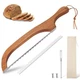 Homemade Bread Slicer 15.7in Wooden Sourdough Knife Ergonomic Grip Handle NEW