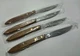 NOS (4) Bloomfield Steak Knives #3925 ~8 1/8" Stainless Steel Japan Wood Handle