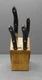 Cutco Set 5 Oak Wood Knife block Holder 1721 3721 1720 1768 Classic Brown Handle