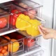 LALASTAR 2 Pack Fridge Organizer w/ Pull-Out Drawer, Stackable Freezer Bins