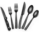 24 Piece Black Silverware Set Stainless Steel Tableware Cutlery EWFEN