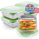 Blushtier 8 Pack Stainless Steel Sandwich Containers with Lids 25.4 oz Metal Foo